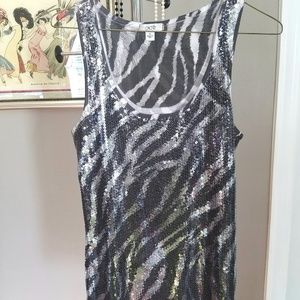 Cache Black Sequin Top